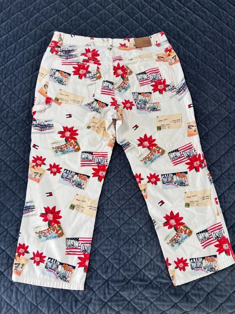 Tommy Hilfiger Postcard Pants Women Jeans Size 12 Travel Crop Texas California